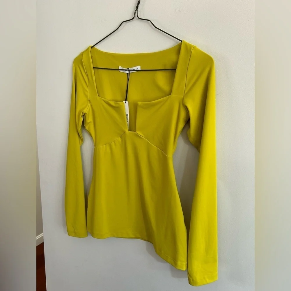 Susana Monaco Square Sweetheart Top Women’s Large Endive Long Sleeve Pullover - Picture 5 of 12